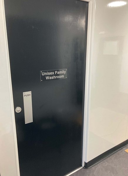 Unisex family washroom