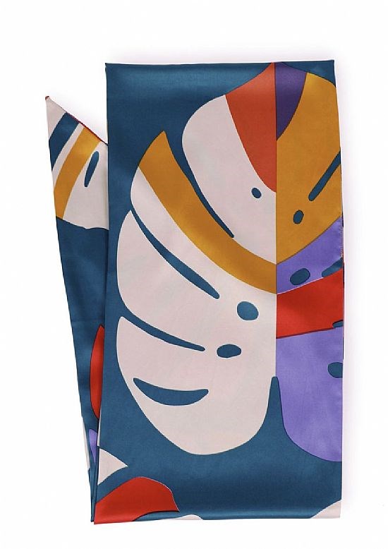 Palm Leaf Satin Scarf
