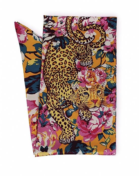 Leopard Floral Satin Scarf