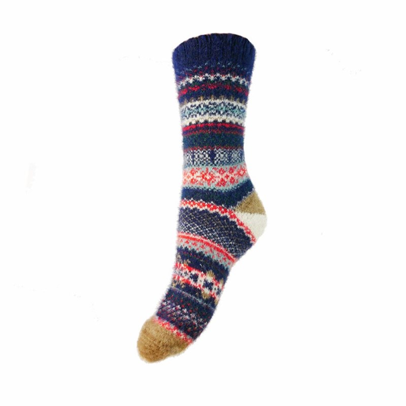 Blue & Red patterned Socks