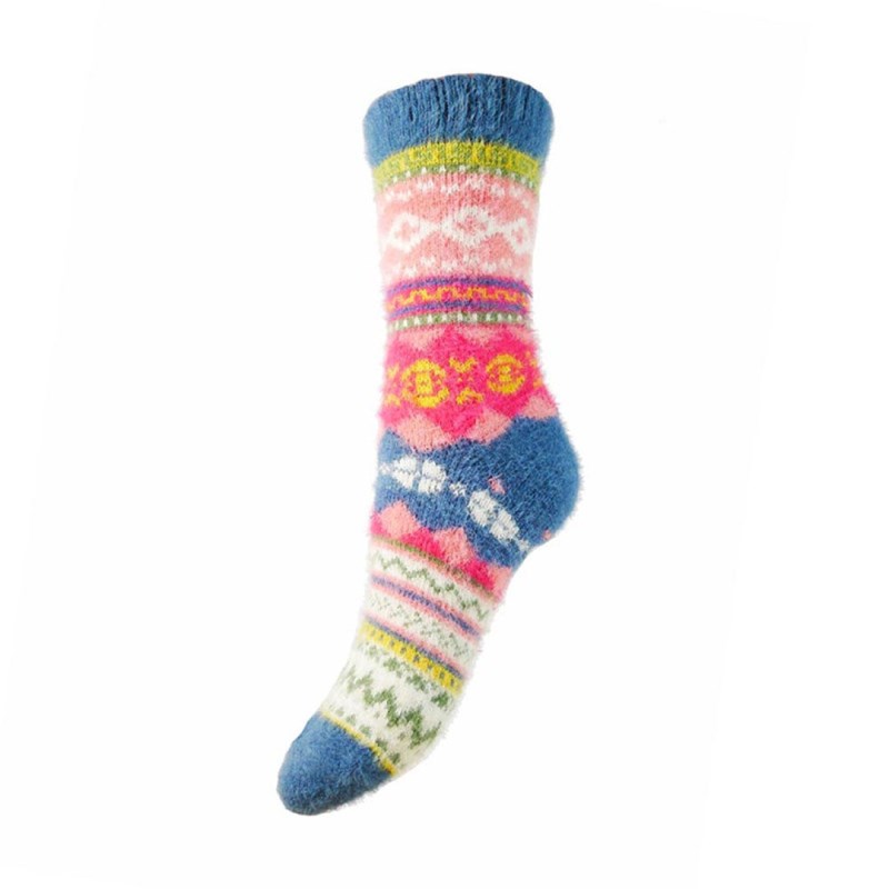 Blue Heeled Multi socks