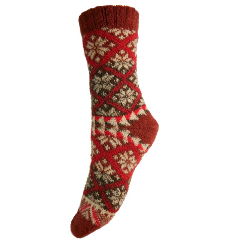Red & Brown tone Scandi Socks