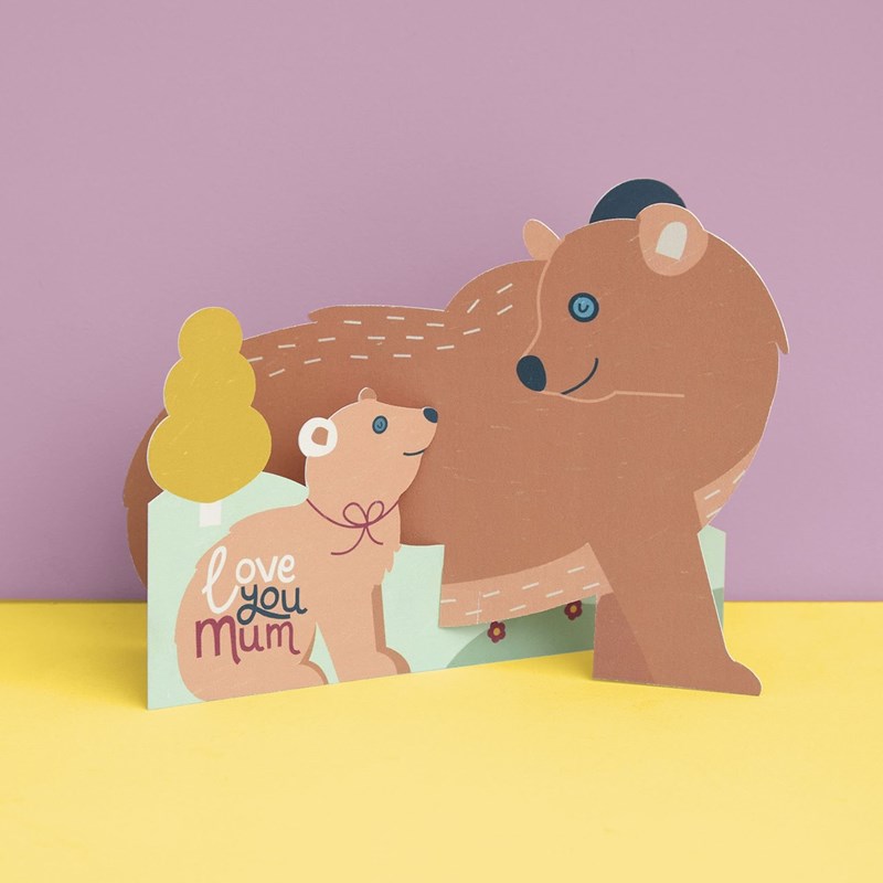 Love You Mum Bear & Cub 3D Fold out card