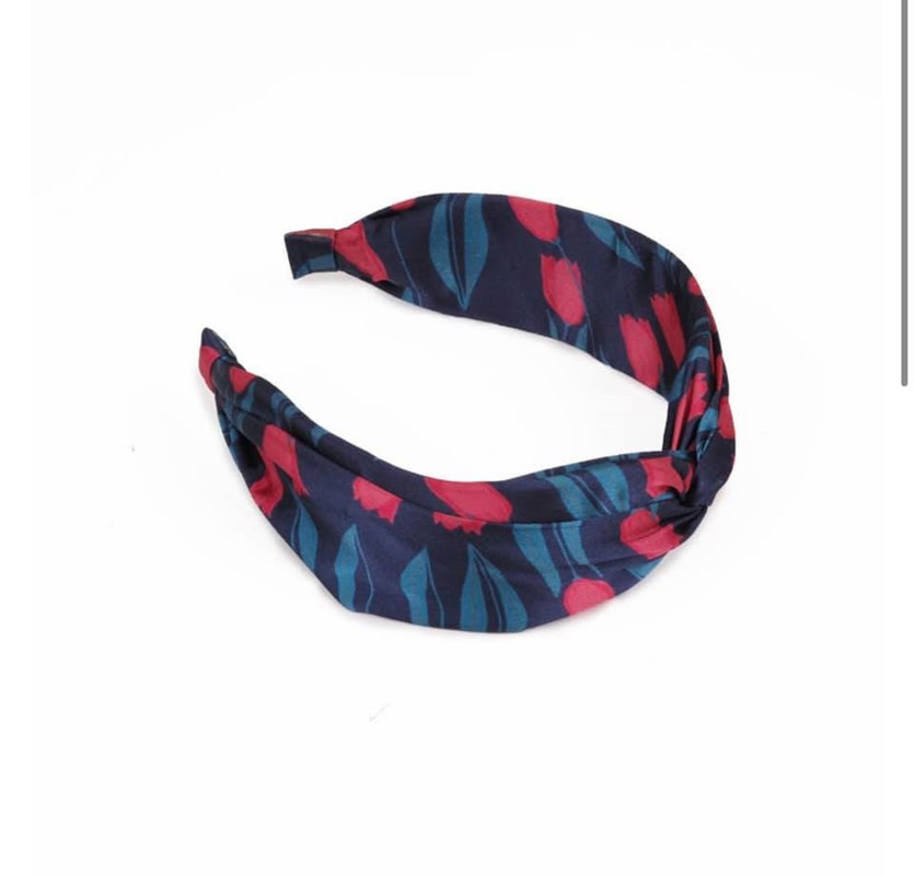 Satin headband Tulip Navy