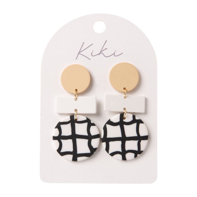 Kiki Round Grid Earrings