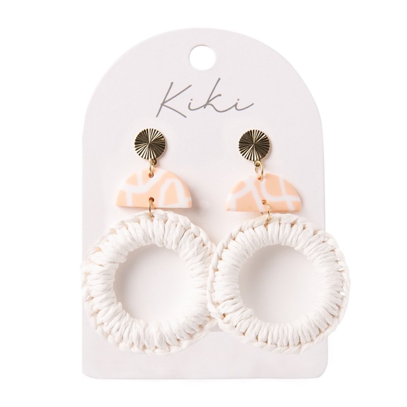 Kiki Pink & White Hoop Earrings