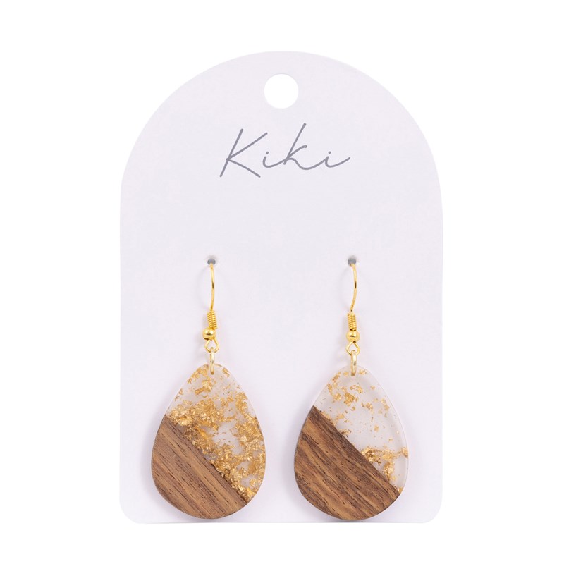 Kiki Gold Foil Teardrop Earrings