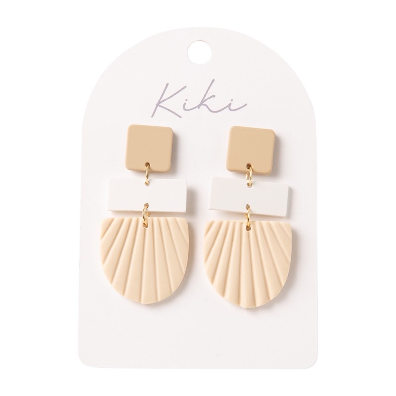 Kiki Beige Square Earrings