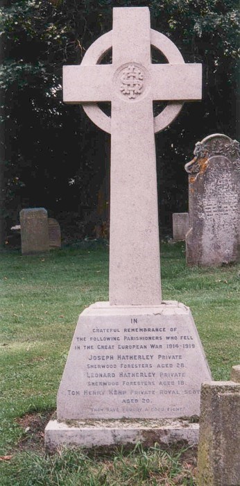 The War Memorial in Stanton on the Wolds churchyard