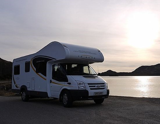 Motorhome at sunset