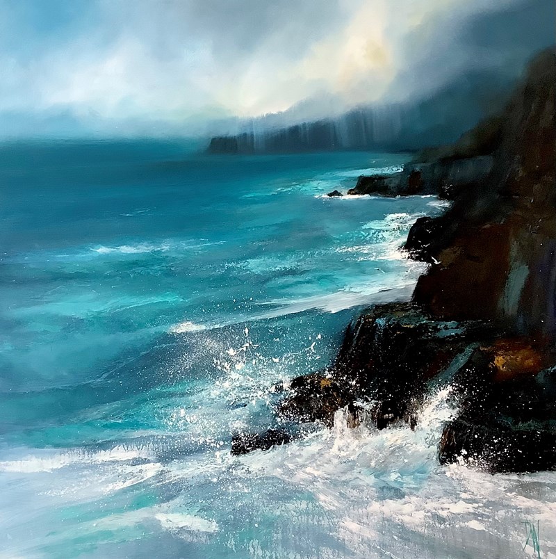 Edge of the ocean 76x76cm SOLD