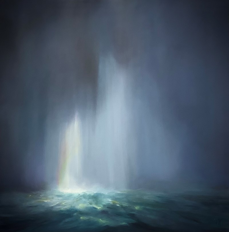 Changing light, Sutherland oil on canvas 80x80cm