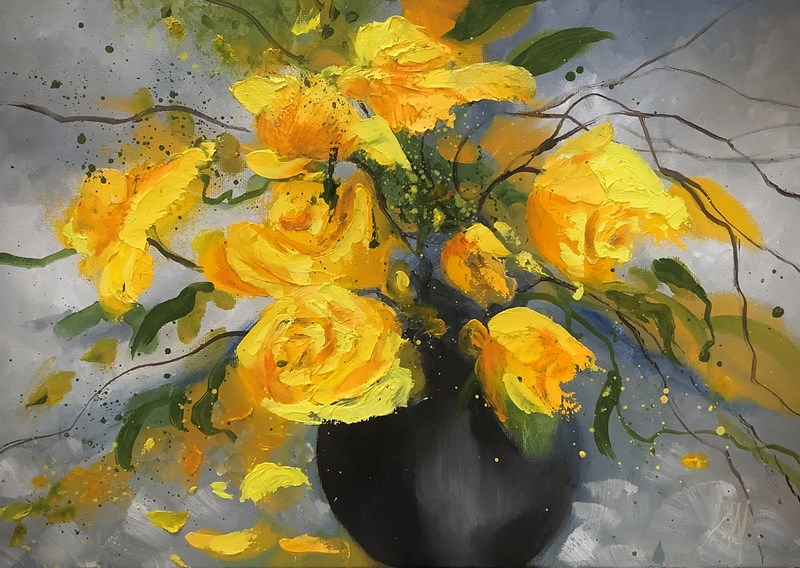 Yellow rose bowl,