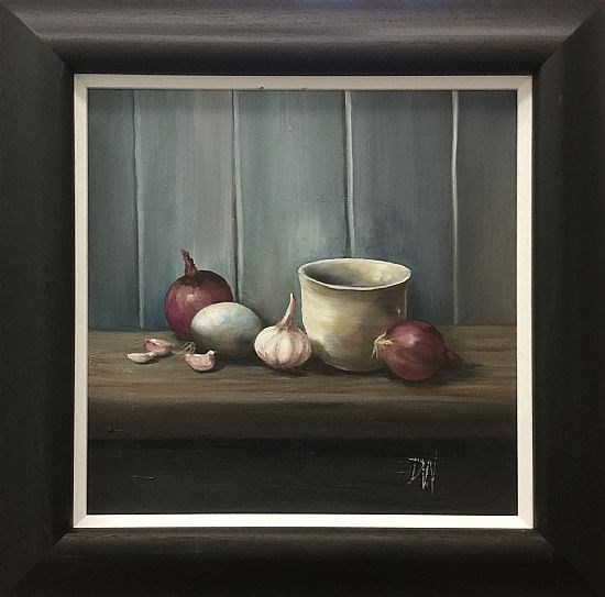 Onion still life