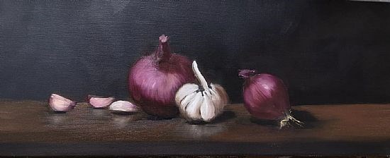 Onion still life