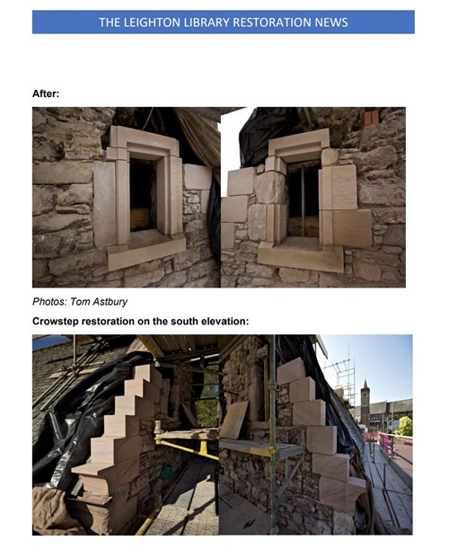 🗣️ July 2023 issue of the Leighton Library Restoration News now available about progress of restoration of Leighton Library