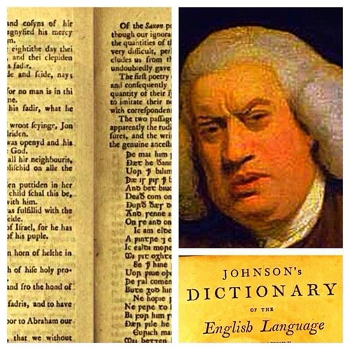 Leighton Library has a 2nd edition of 1755/6 of Dr Samuel Johnson's dictionary 