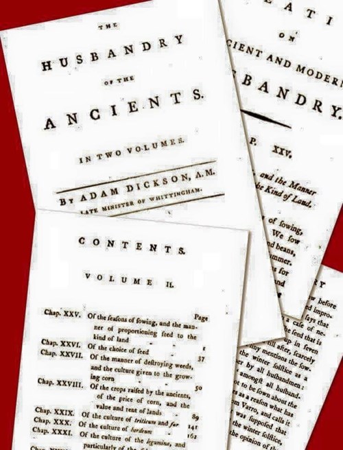 Leighton Library has first edition of 1788 of 2 volumes of Adam Dickson's 