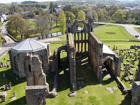 Elgin Cathedral from above