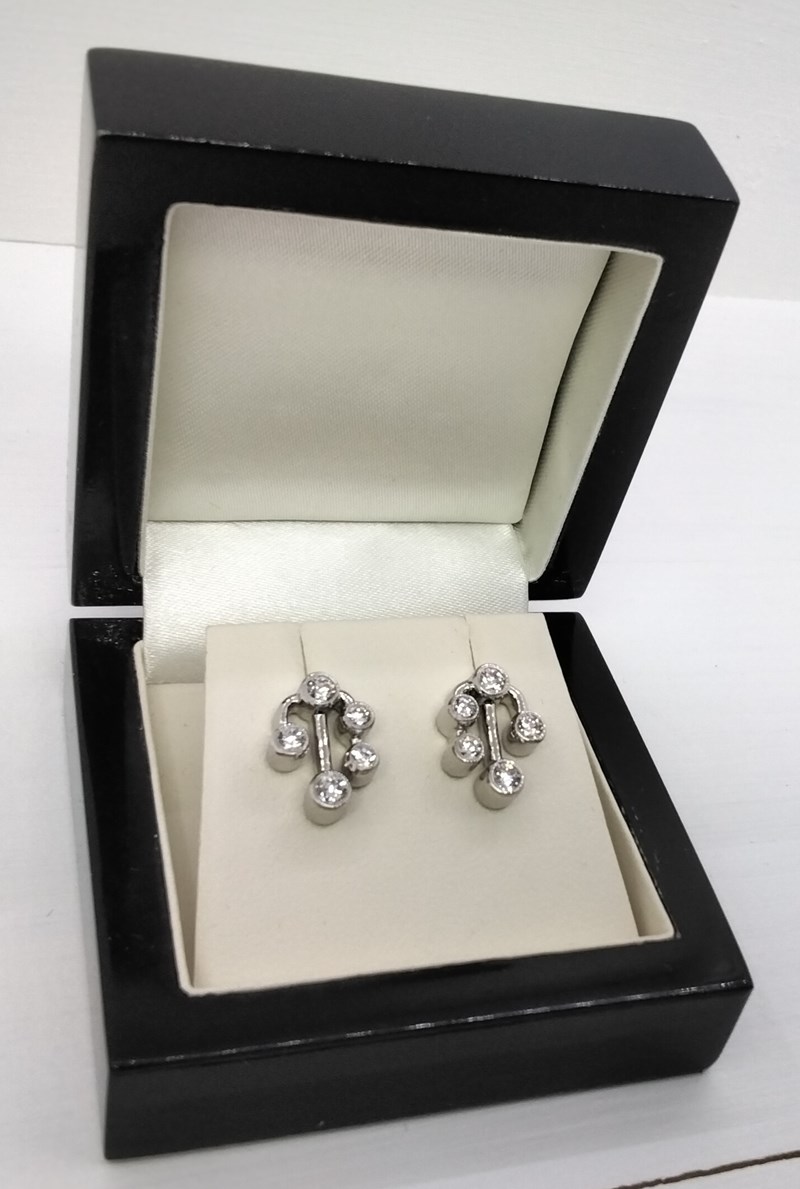 Platinum and Diamond Stud Earrings