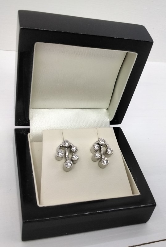 Platinum and Diamond Stud Earrings