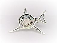 Enamel Laughing Shark Brooch