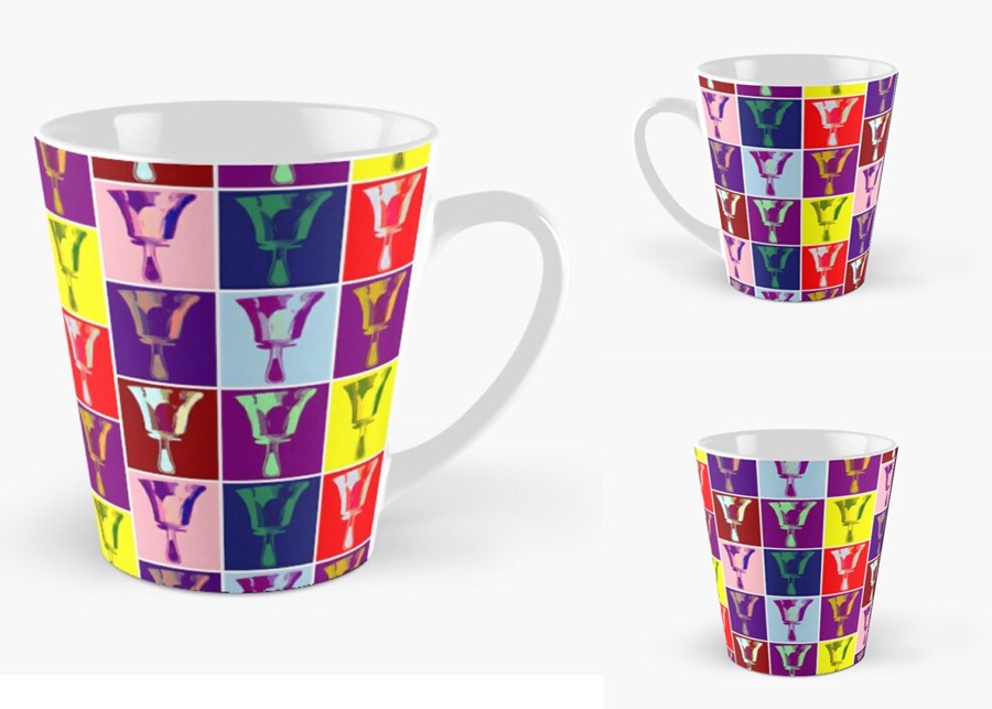 Pop Art Serial Handbell Grid tall mug from Celtic Clapper Creations