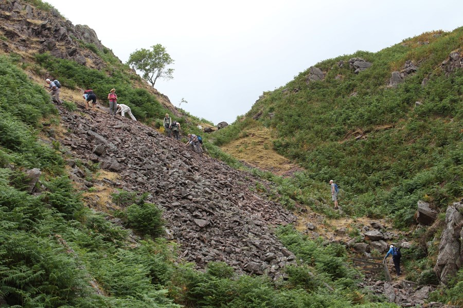 Looking for Hematite in the Nab Gill Mine spoil heaps