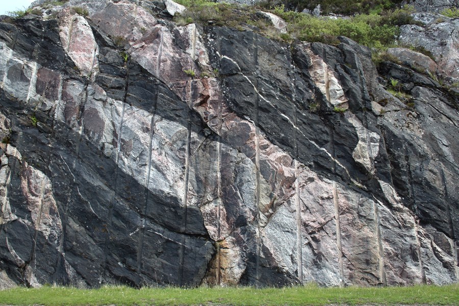 The famous road cutting near Laxford Bridge