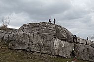 Climbers on the South America Buttress, Hutton Roof