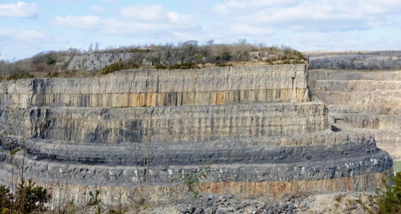 Holme Park Quarry Urswick Limestone Formation with Woodbine Shale Member