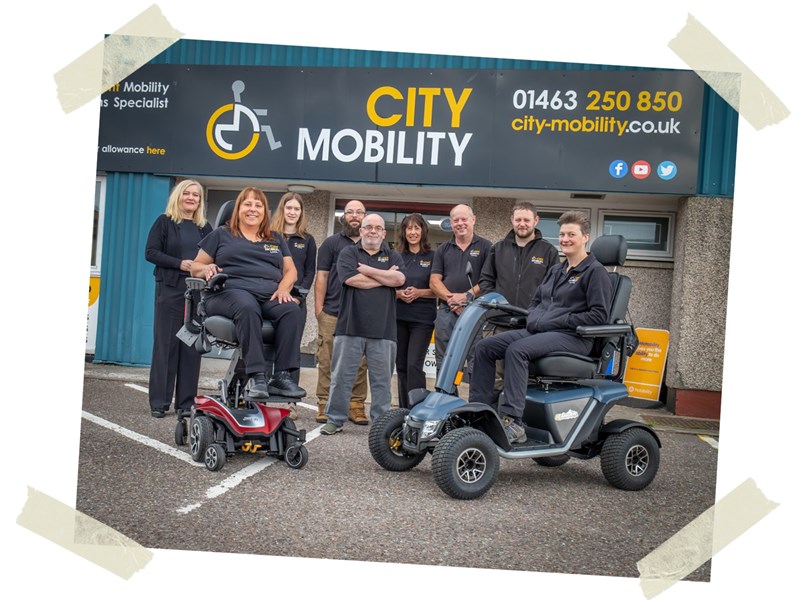 some of the City Mobility team outside our Inverness showroom