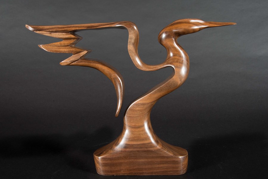 Crane in walnut by Terry Getley