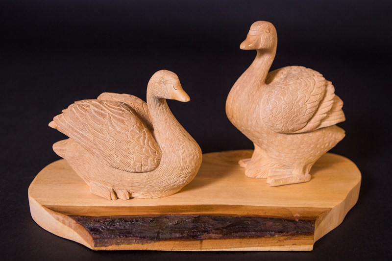 Pair of Swans in lime