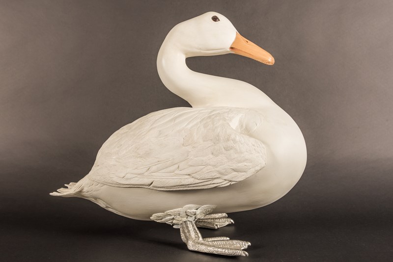Aylesbury Duck with hand sculpted and cast feet by Danny Whelan