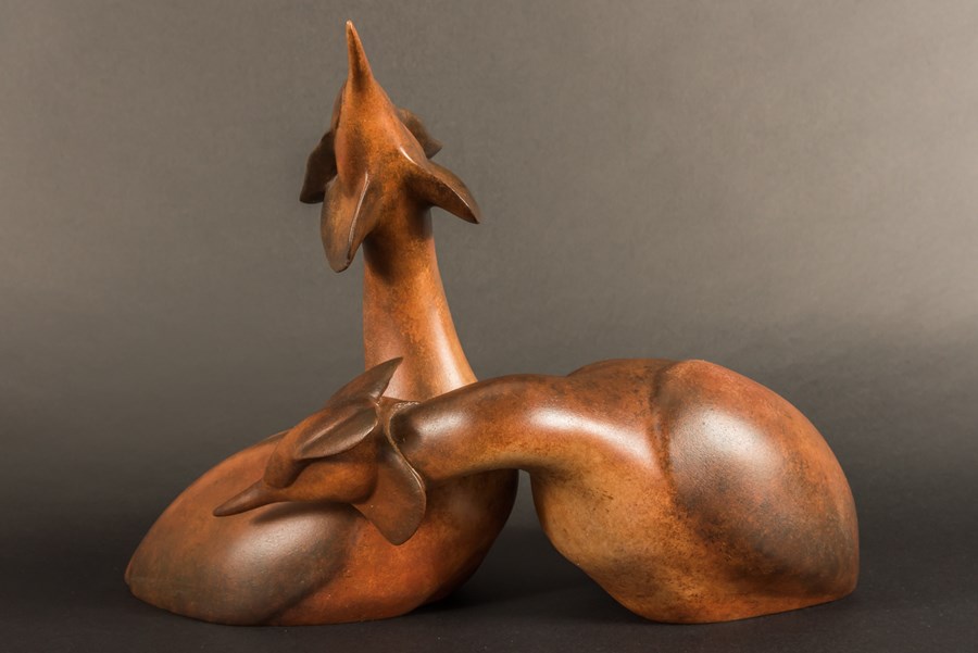 Two Great Crested Grebes (75% lifesize) by Paul Tully