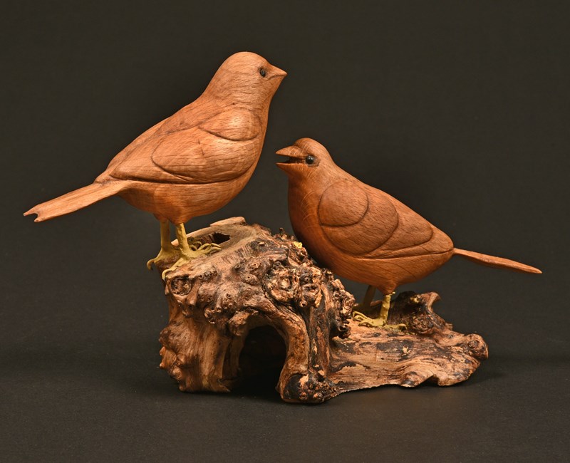 Pair of Sparrows by David Fewkes, Bronze