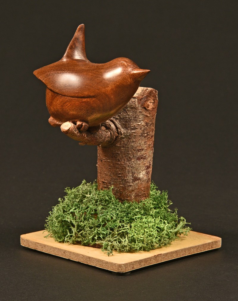 Wren in walnut by Richard Cooper, Bronze