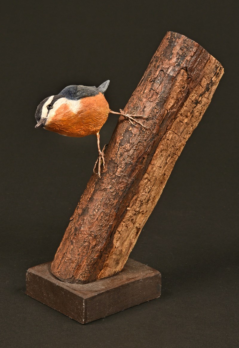 Nuthatch on a branch by Peter Spiers, Bronze