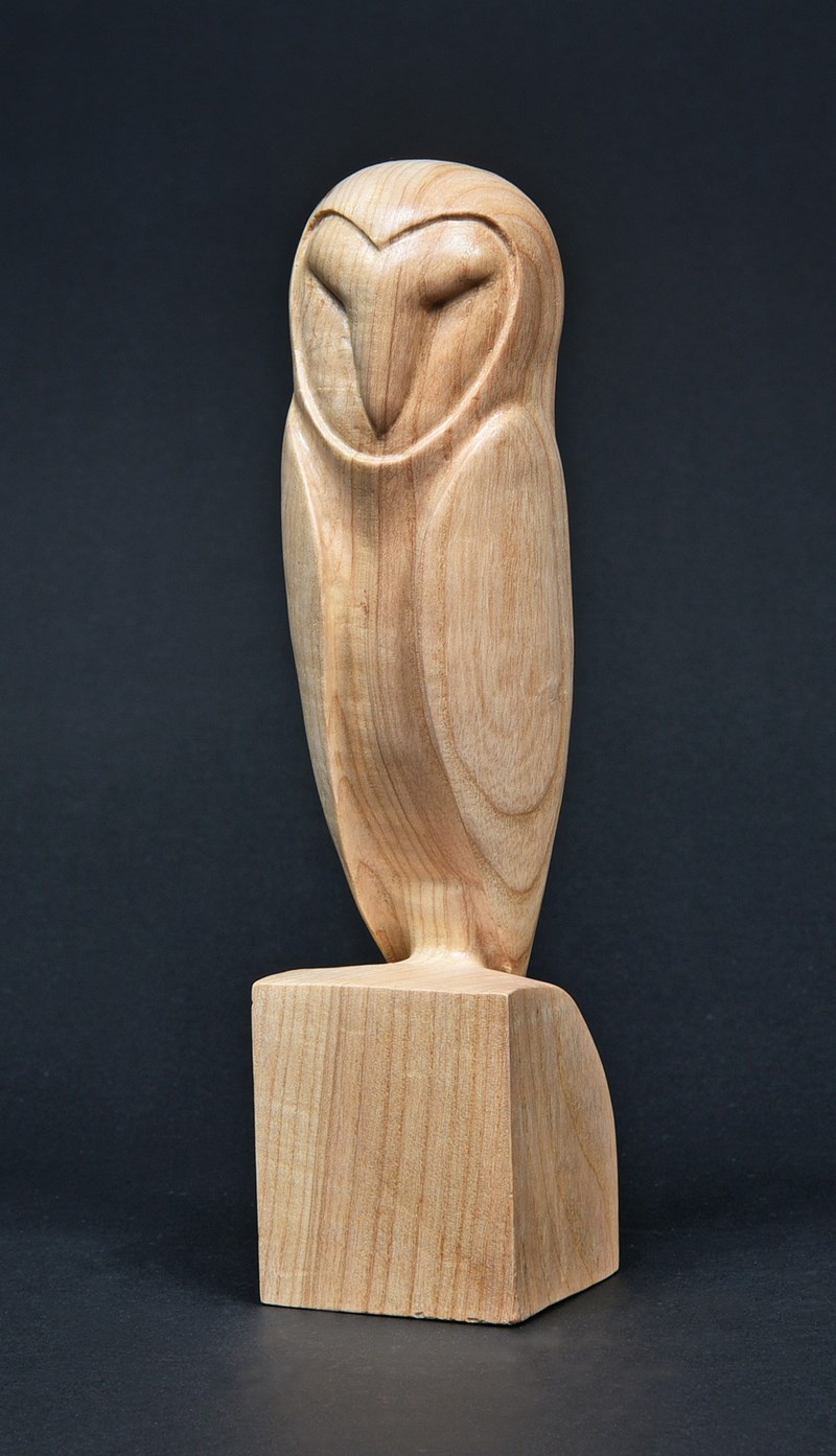 Owl Totem in rippled ash by John L Smith