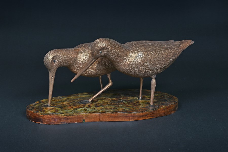 Pair of Godwits with bronze finish by John White