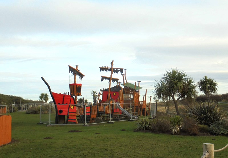 Pirate ship in caravan park