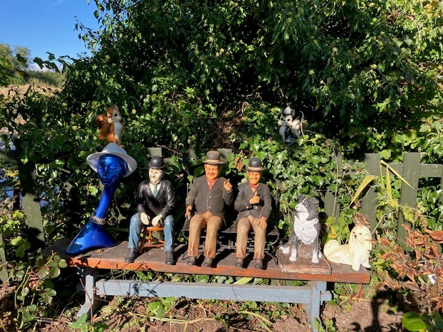 Garden ornaments on Almondbank Walkway