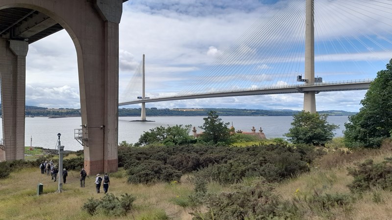 Under the Road Bridge and on to the Queensferry Crossing