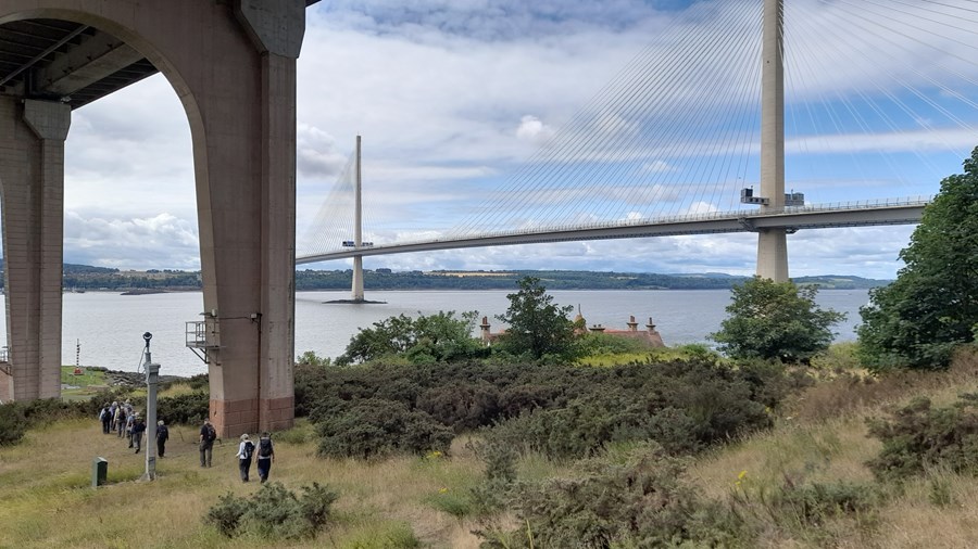 Under the Road Bridge and on to the Queensferry Crossing