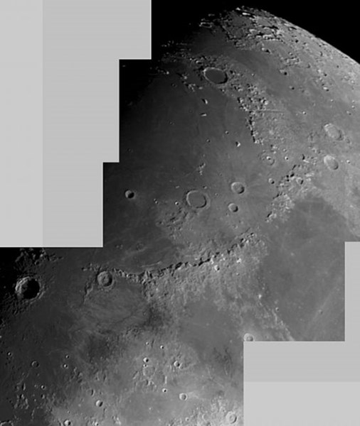 Moon Mosaic: Appenines and Mare Imbrium 18/12/07 - Bill Leslie