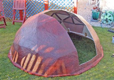 Dome gets coated in papier mache and preservative