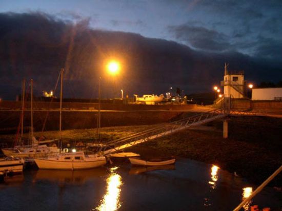 Cromarty harbour after new lighting installed. Doh