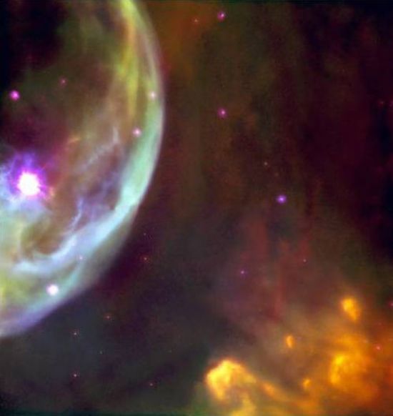 NGC 7625, the Bubble Nebula, captured by Hubble Space Telescope