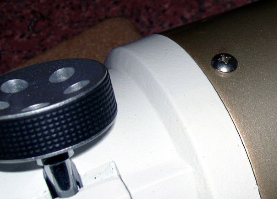 Focuser held in place by three crosshead screws